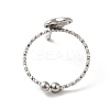 Non-Tarnish 304 Stainless Steel Heart Open Cuff Rings for Women RJEW-H136-03P-3