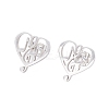 Tarnish Resistant Heart with Musical Note 304 Stainless Steel Stud Earrings for Women LS-EJEW-Z017-09P-1