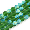 Imitate Austrian Crystal Bicone Frosted Glass Beads Strands EGLA-A039-T4mm-MB25-1