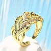 304 Stainless Steel Criss Cross Rings LS-RJEW-B109-08G-02-1
