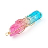 Electroplate Natural Quartz Crystal Pendants PALLOY-JF00741-02-4