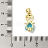 Rack Plating Brass Glass Pendants KK-P272-18B-G03-3