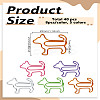40Pcs 5 Colors Dog Shape Iron Covered with PET Plastic Paper Clips AJEW-LP0005-58-2