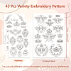 4 Sheets 11.6x8.2 Inch Stick and Stitch Embroidery Patterns DIY-WH0455-157-2