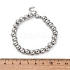Non-Tarnish 202 Stainless Steel Round Beaded Bracelets for Men Women LS-BJEW-D034-01P-4