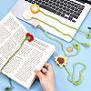 5Pcs 5 Styles Woolen Yarn Crochet Plant Bookmarks AJEW-CP0007-95B-3