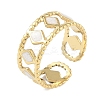 Ion Plating(IP) 304 Stainless Steel Enamel Cuff Finger Rings RJEW-L107-041G-01-1