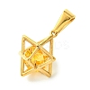 PVD Vacuum Plating 304 Stainless Steel Micro Pave Gold Cubic Zirconia Pendants STAS-L275-04G-2