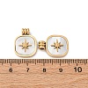 304 Stainless Steel Pave Natural White Shell Pendants STAS-L022-522G-3
