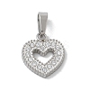 Ion Plating(IP) 304 Stainless Steel Micro Pave Cubic Zirconia Pendants STAS-Z107-06P-01-1