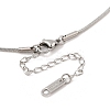 304 Stainless Steel Flower Pendant Round Snake Chain Necklaces NJEW-H044-07P-3