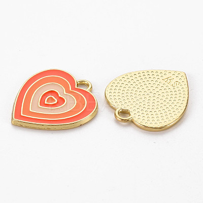Rack Plating Light Gold Alloy Enamel Pendants ENAM-Q444-014B-RS-1
