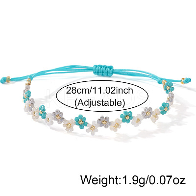 Handmade Glass Seed Bead Woven Flower Braided Bracelets TP2141-1