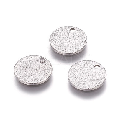 Tarnish Resistant 304 Stainless Steel Textured Pendants STAS-I098-01-10mm-P-1