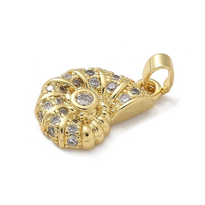 Brass Micro Pave Clear Cubic Zirconia Pendants KK-M300-03G-02-1
