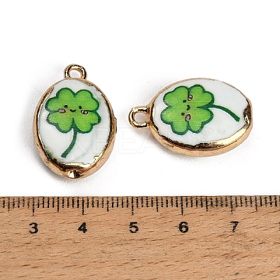 Printed Handmade Porcelain with Brass Pendants PR-CBAB520-07B-1