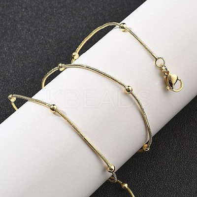 Brass Satellite Chains Necklaces for Women NJEW-D302-16G-1