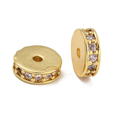Rack Plating Brass Micro Pave Cubic Zirconia Beads KK-U030-28G-08-1