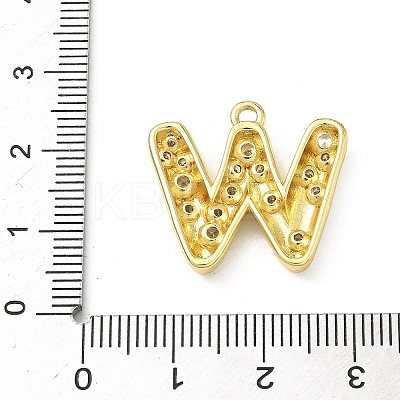 Brass Micro Pave Clear Cubic Zirconia Pendants KK-I476-02G-W-1