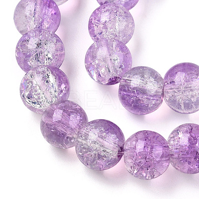Transparent Crackle Baking Paint Glass Beads Strands X2-DGLA-T003-01A-10-1