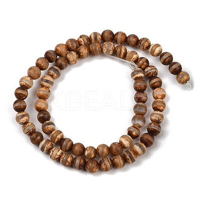 Natural Tibetan Style dZi Beads Strands G-P229-A-07J-6mm-1