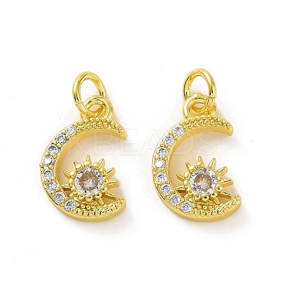 Brass Micro Pave Cubic Zirconia Charms KK-E068-VF051-1