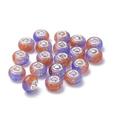 Crackle Resin European Beads RPDL-S013-01C-1