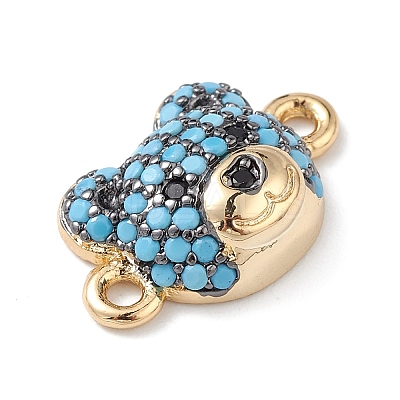Brass Micro Pave Cubic Zirconia Connector Charms KK-M240-21-1