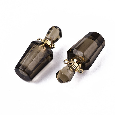Faceted Natural Smoky Quartz Pendants G-T131-14C-1