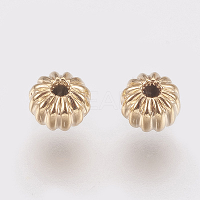Brass Corrugated Beads LS-X-KK-S314-4mm-13G-1