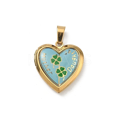 304 Stainless Steel Locket Pendants STAS-H255-02G-15-1