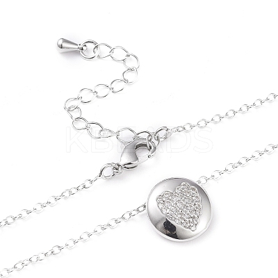 Brass Micro Pave Clear Cubic Zirconia Pendant Necklaces NJEW-L170-04P-1