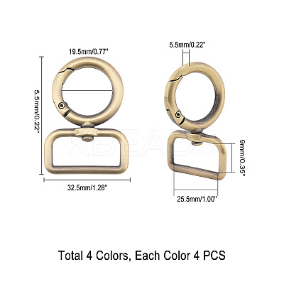 Zinc Alloy Swivel Clasps PALLOY-PH0013-84-RS-1
