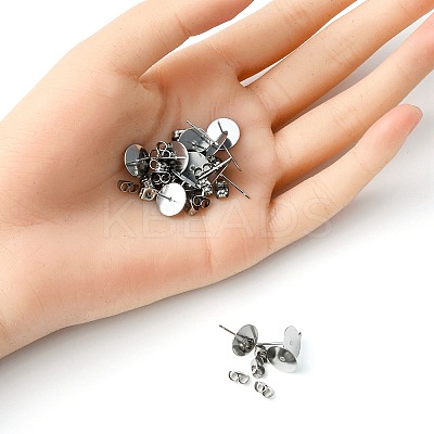 100Pcs 304 Stainless Steel Stud Earring Findings STAS-YW0001-43B-1