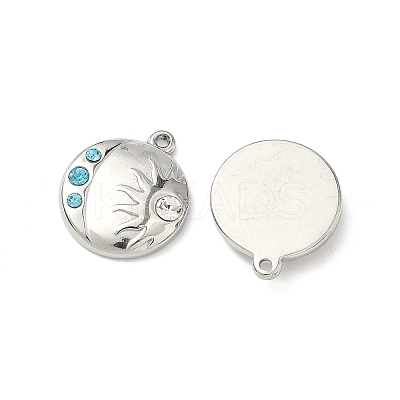 304 Stainless Steel Rhinestone Pendants STAS-L308-06P-1
