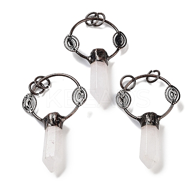 Natural Quartz Crystal Faceted Pointed Bullet Big Pendants G-A221-02B-1