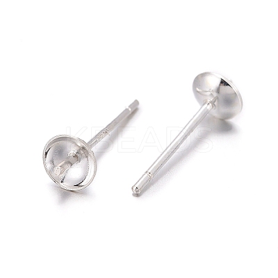 925 Sterling Silver Stud Earring Findings STER-K167-027B-S-1