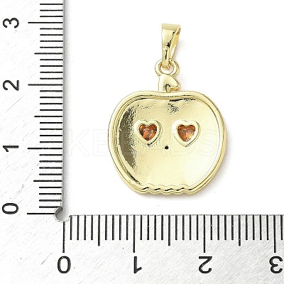 Halloween Theme Brass Micro Pave Cubic Zirconia Enamel Pendants LS-KK-L248-04G-01-1