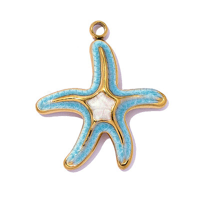 304 Stainless Steel Enamel Pendants STAS-OY019-52G-1