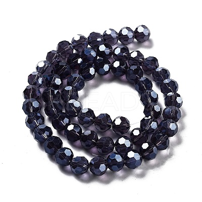 Electroplate Transparent Glass Beads Strands LS-EGLA-A035-T10mm-A15-1