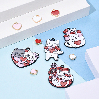 38Pcs 10 Styles Alloy Enamel Charms ENAM-YW0004-85-1