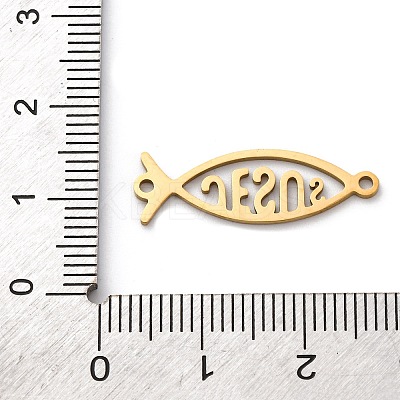 201 Stainless Steel Hollow Religion Jesus Fish Connector Charms STAS-V014-03G-1