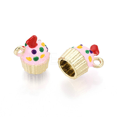 Rack Plating Alloy Enamel Charms PALLOY-N181-26KCG-02-1
