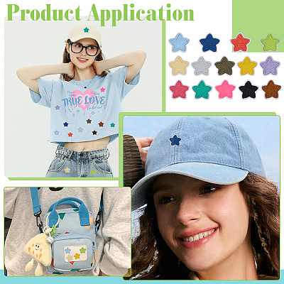 98Pcs Star Computerized Embroidery Cloth Iron On/Sew On Patches PATC-FG0003-21-1