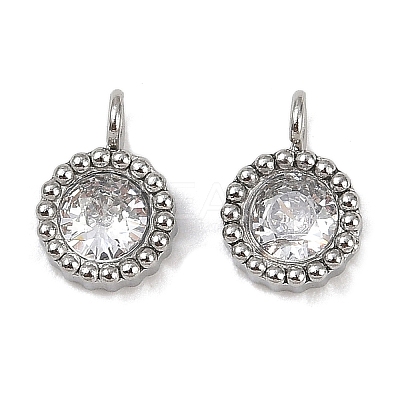 304 Stainless Steel Micro Pave Cubic Zirconia Charms STAS-K302-01D-P-1