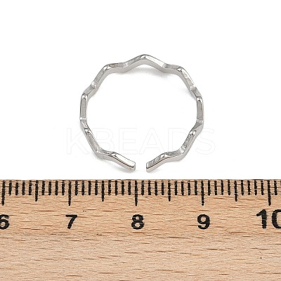 304 Stainless Steel Open Cuff Rings for Women RJEW-K303-08P-1