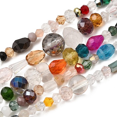 Mixed Electroplate Glass Beads Strands EGLA-A003-01-1
