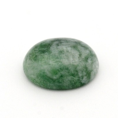 Oval Natural Green Spot Jasper Cabochons G-A136-C06-10x12mm-1