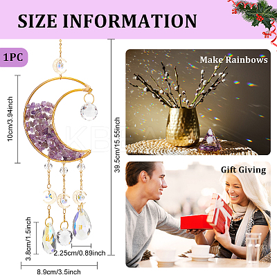 Crystal Chandelier Glass Teardrop Pendant Decorations HJEW-PH01778-01-1