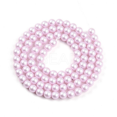 Baking Paint Pearlized Glass Pearl Bead Strands HY-N002-4mm-C03-1